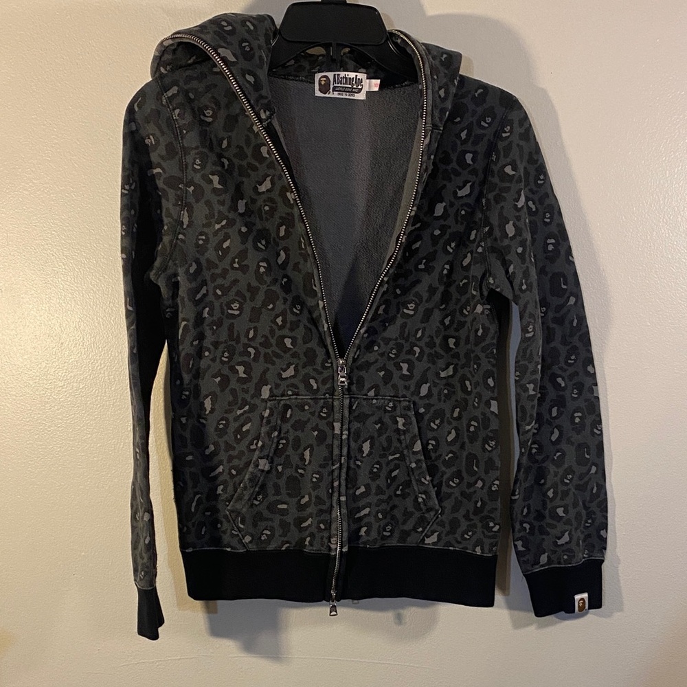 A bathing Ape Bape leopard print hoodie